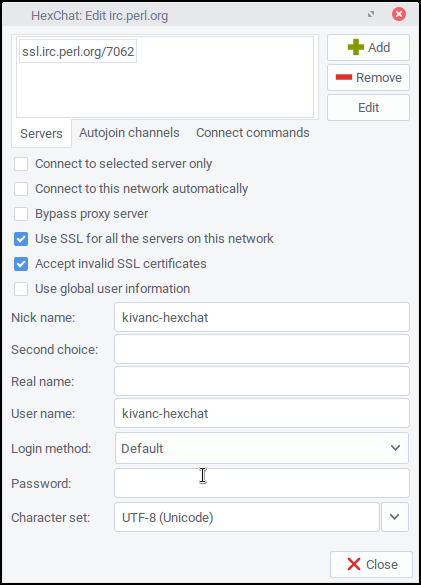 HexChat Configuration without bouncer